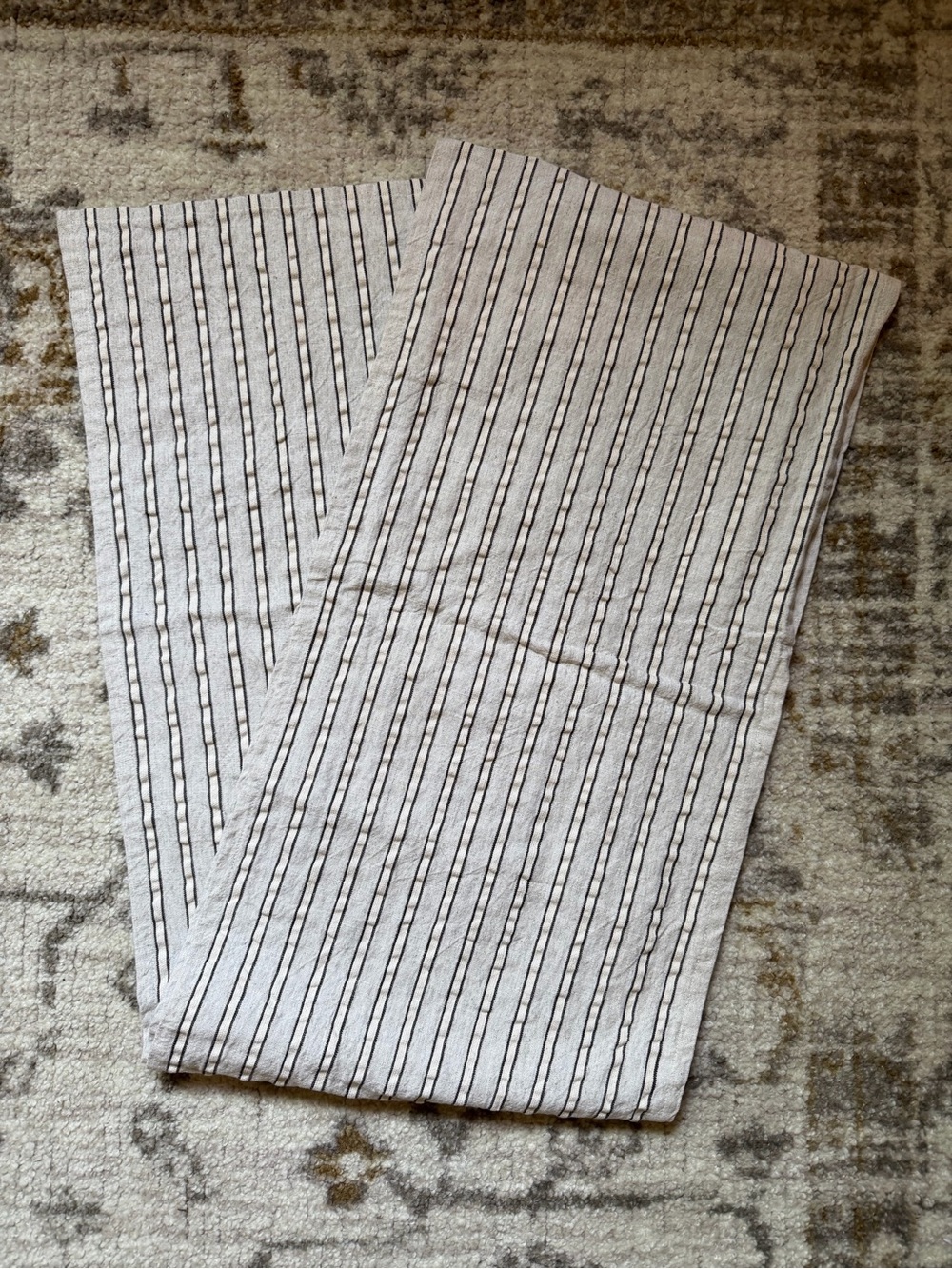 Target Threshold Cotton Striped Table Runner Natural